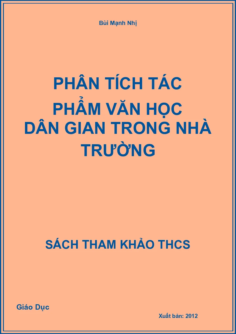 Phân tích tác phẩm văn học dân gian trong nhà trường