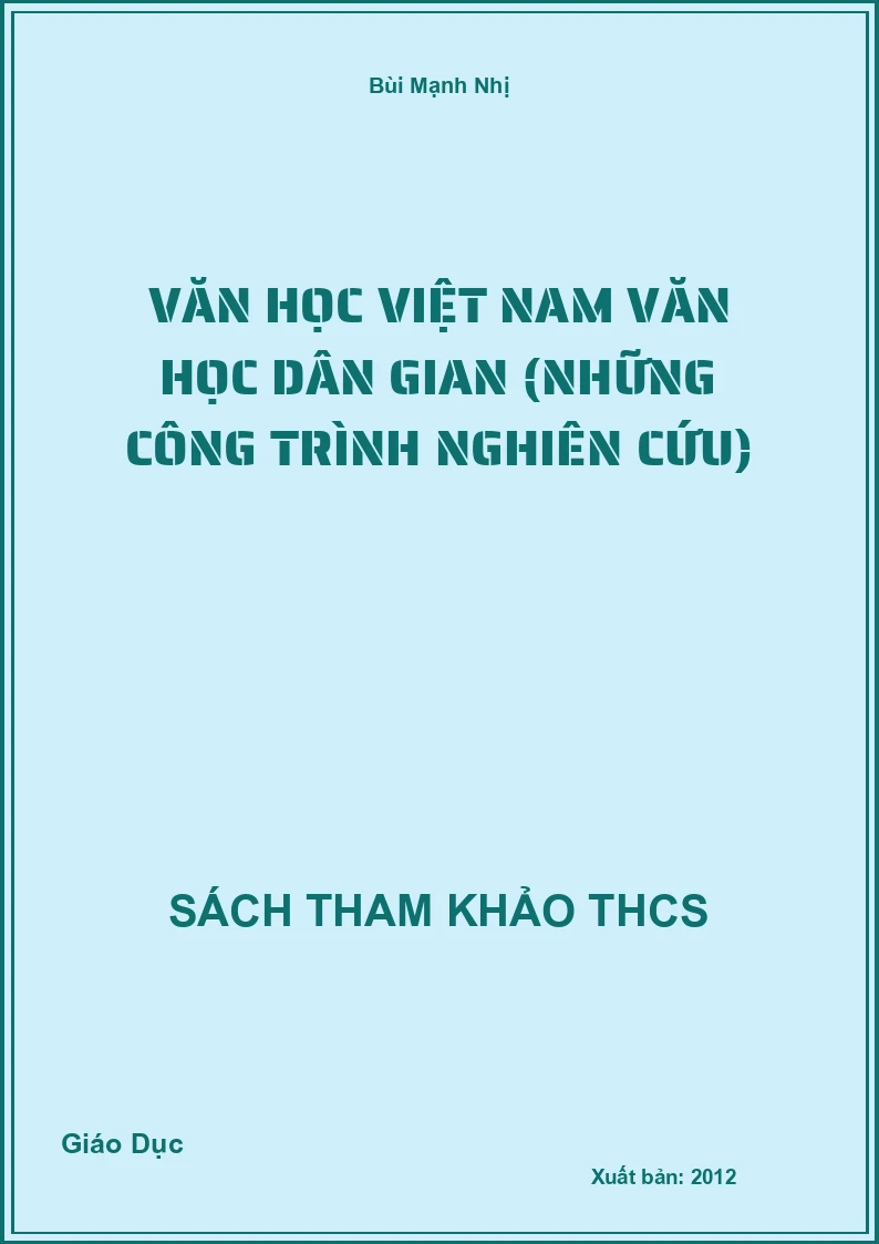 Văn học Việt Nam văn học dân gian (những công trình nghiên cứu)