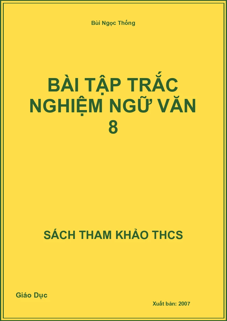 Bài tập trắc nghiệm ngữ văn 8