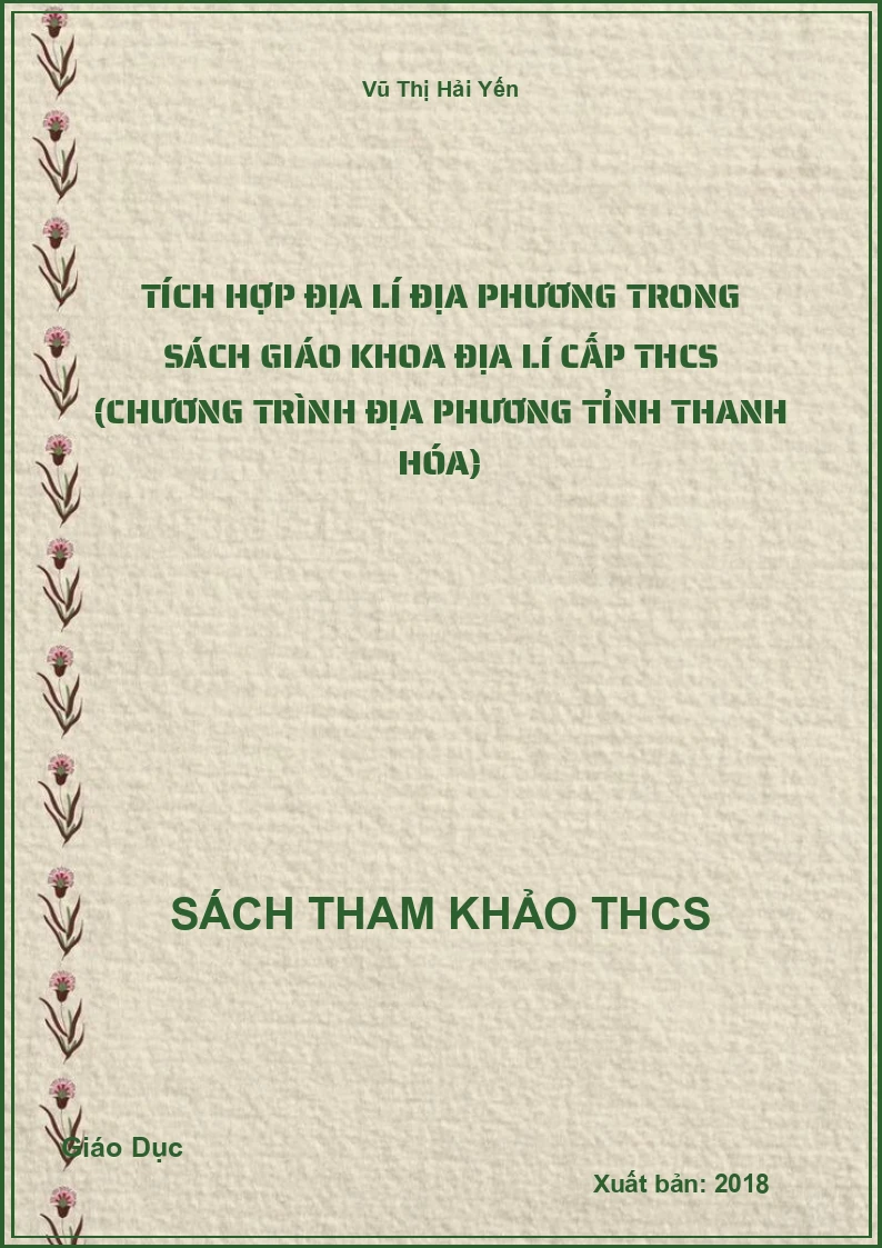 Tích hợp địa lí địa phương trong sách giáo khoa địa lí cấp THCS (chương trình địa phương tỉnh Thanh Hóa)