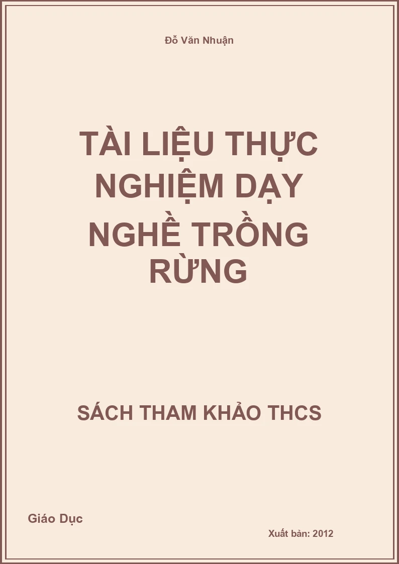 Tài liệu thực nghiệm dạy nghề trồng rừng