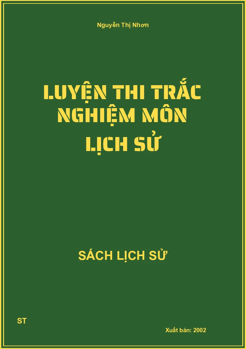 Luyện thi trắc nghiệm môn lịch sử