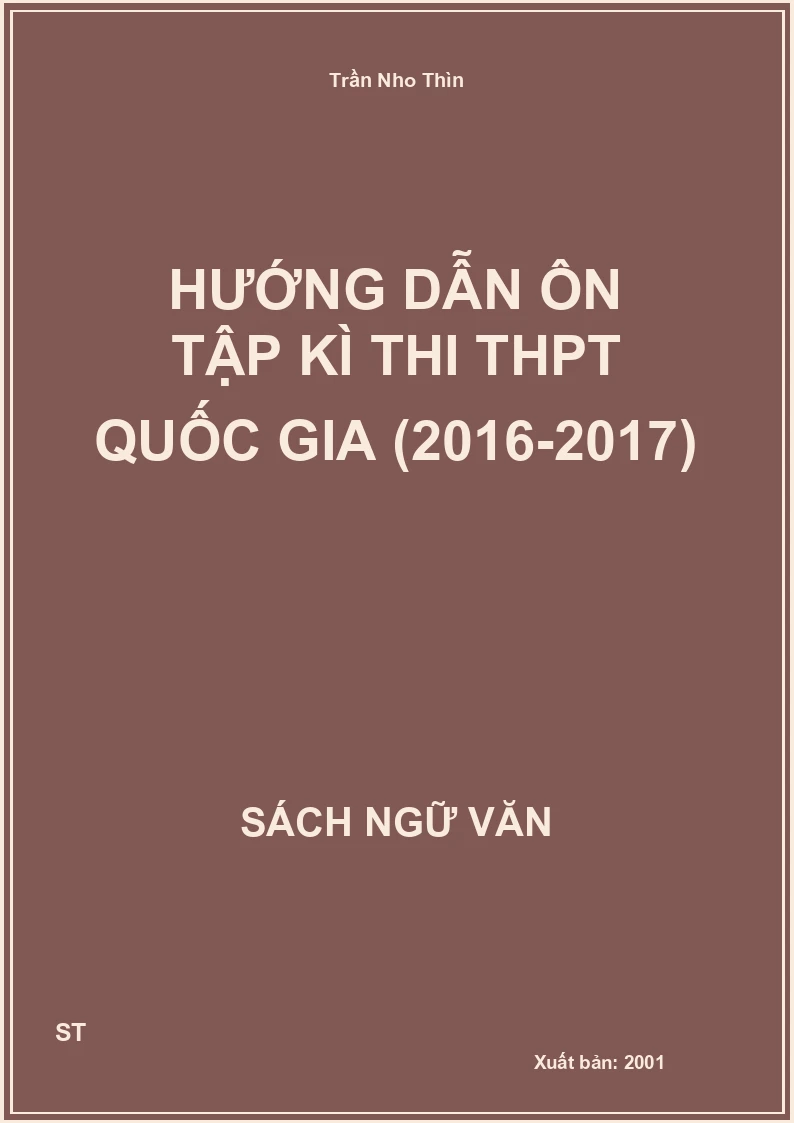 Hướng dẫn ôn tập kì thi THPT Quốc gia (2016-2017)