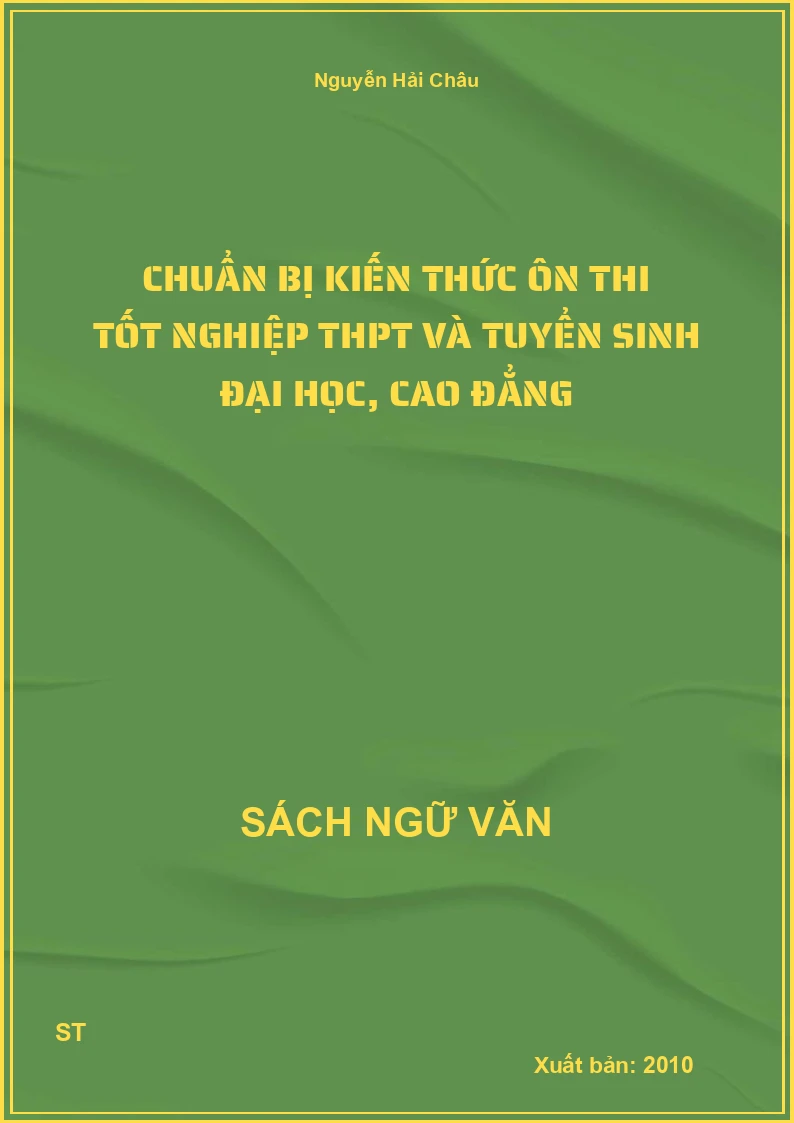 Chuẩn bị kiến thức ôn thi tốt nghiệp THPT và tuyển sinh đại học, cao đẳng