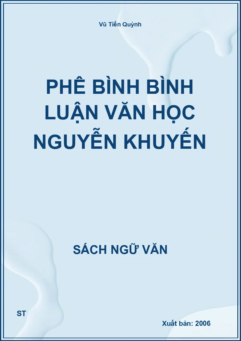 Phê bình bình luận văn học Nguyễn Khuyến