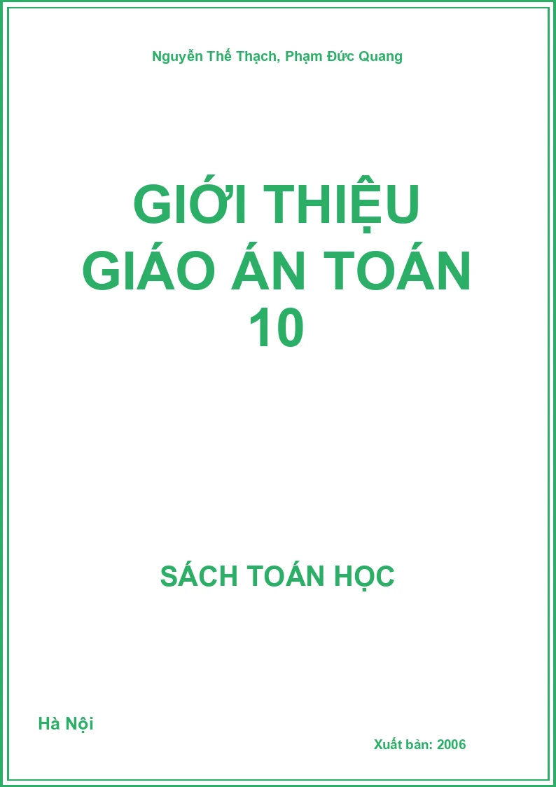 Giới thiệu giáo án Toán 10