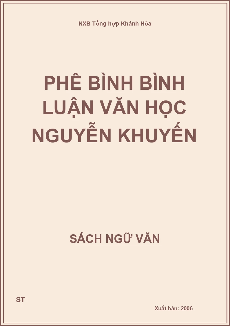 Phê bình bình luận văn học Nguyễn Khuyến