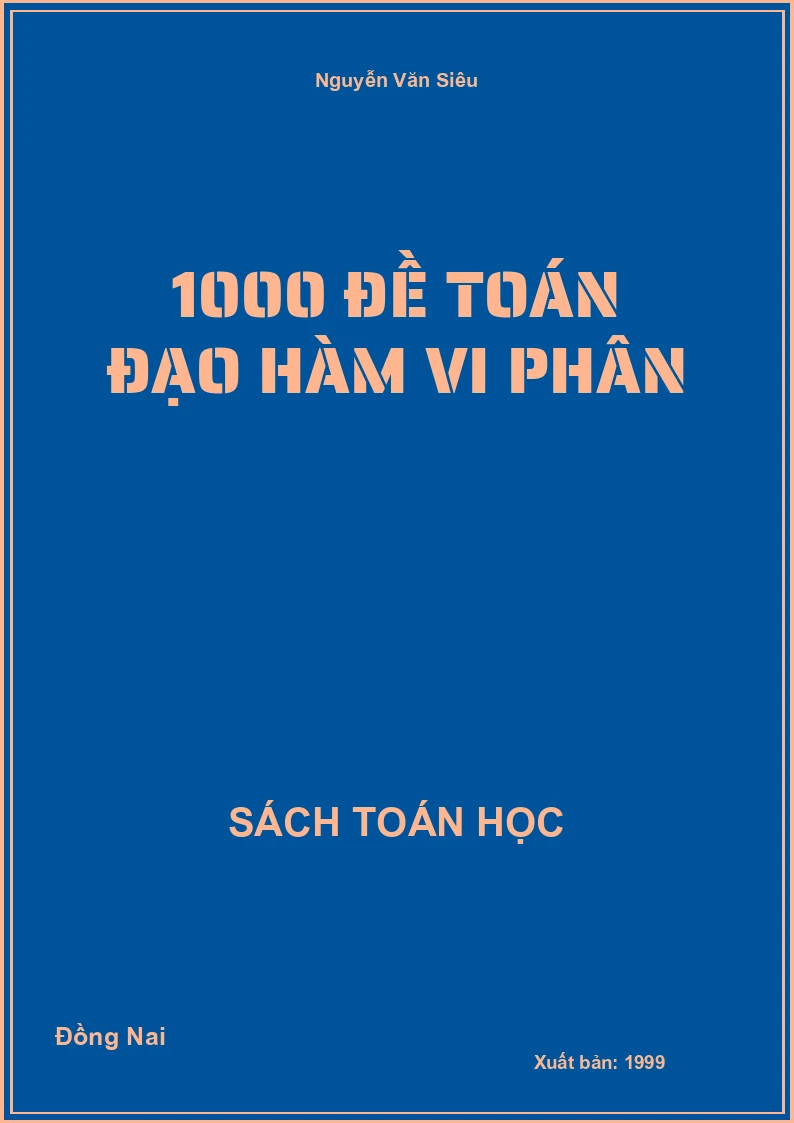 1000 đề toán đạo hàm vi phân