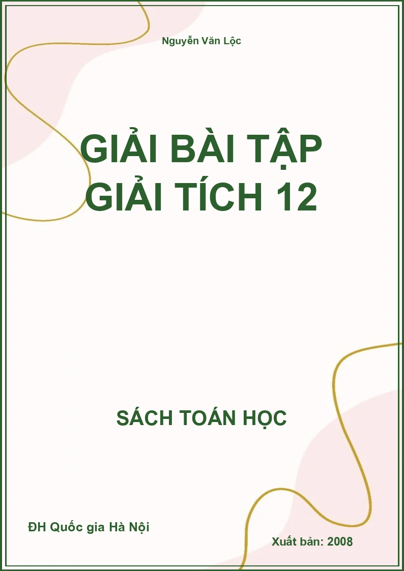 Giải bài tập Giải tích 12