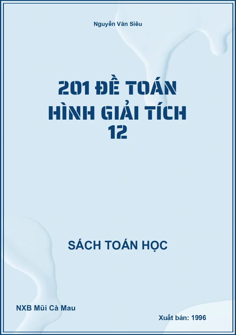 201 đề toán hình giải tích 12