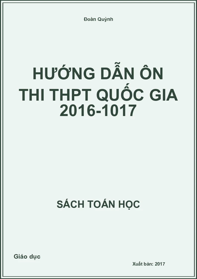 Hướng dẫn ôn thi THPT quốc gia 2016-1017