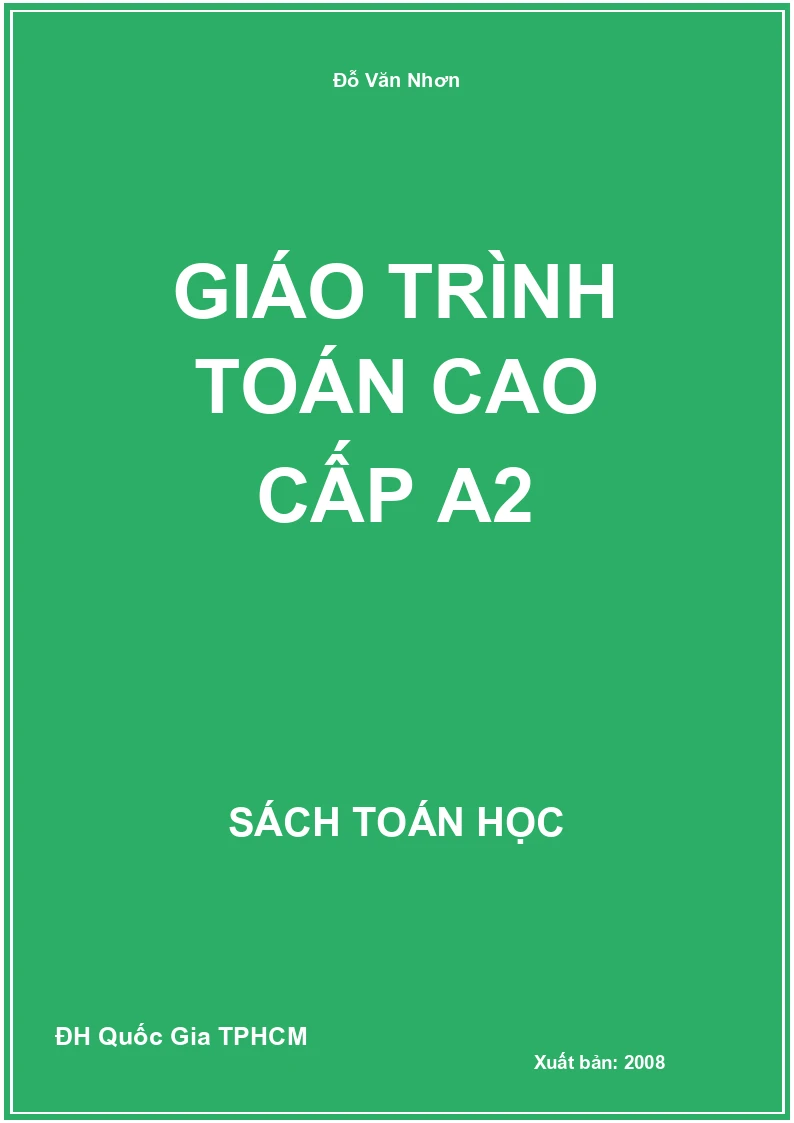 Giáo trình Toán cao cấp A2