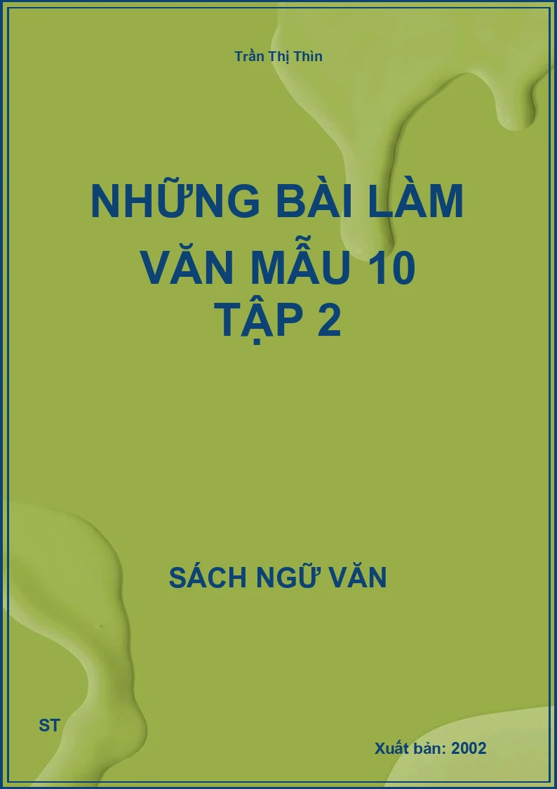 Những bài làm văn mẫu 10 tập 2
