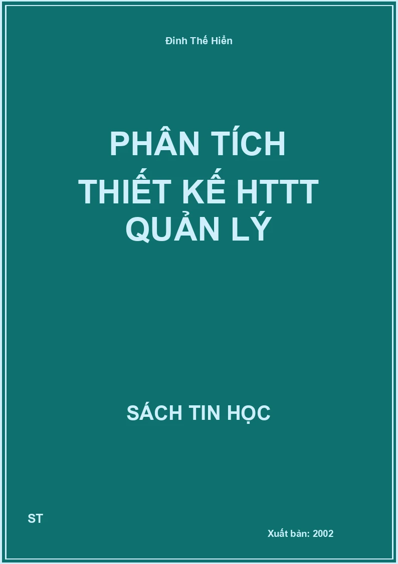 Phân tích thiết kế HTTT quản lý