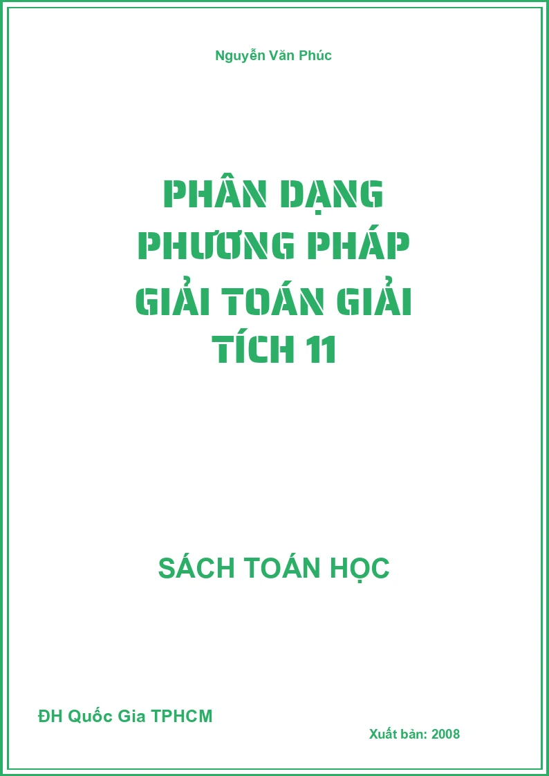 Phân dạng phương pháp giải toán Giải tích 11