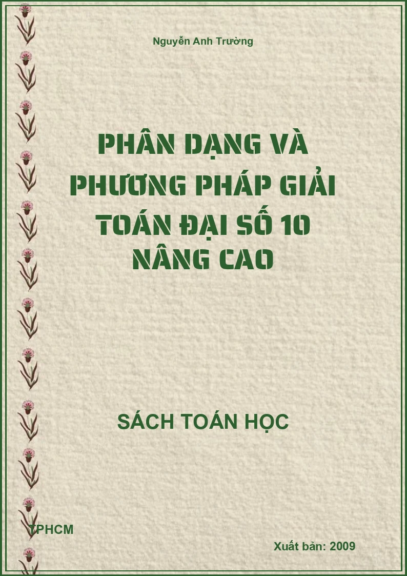 Phân dạng và phương pháp giải toán đại số 10 nâng cao