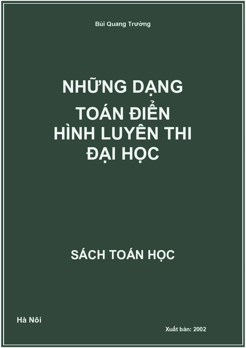 Những dạng toán điển hình luyện thi đại học