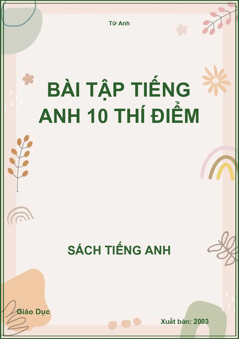 Bài tập Tiếng Anh 10 thí điểm