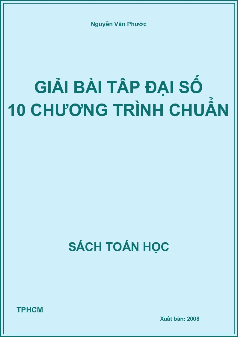 Giải bài tập đại số 10 chương trình chuẩn