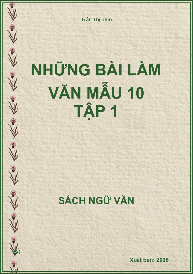 Những bài làm văn mẫu 10 tập 1