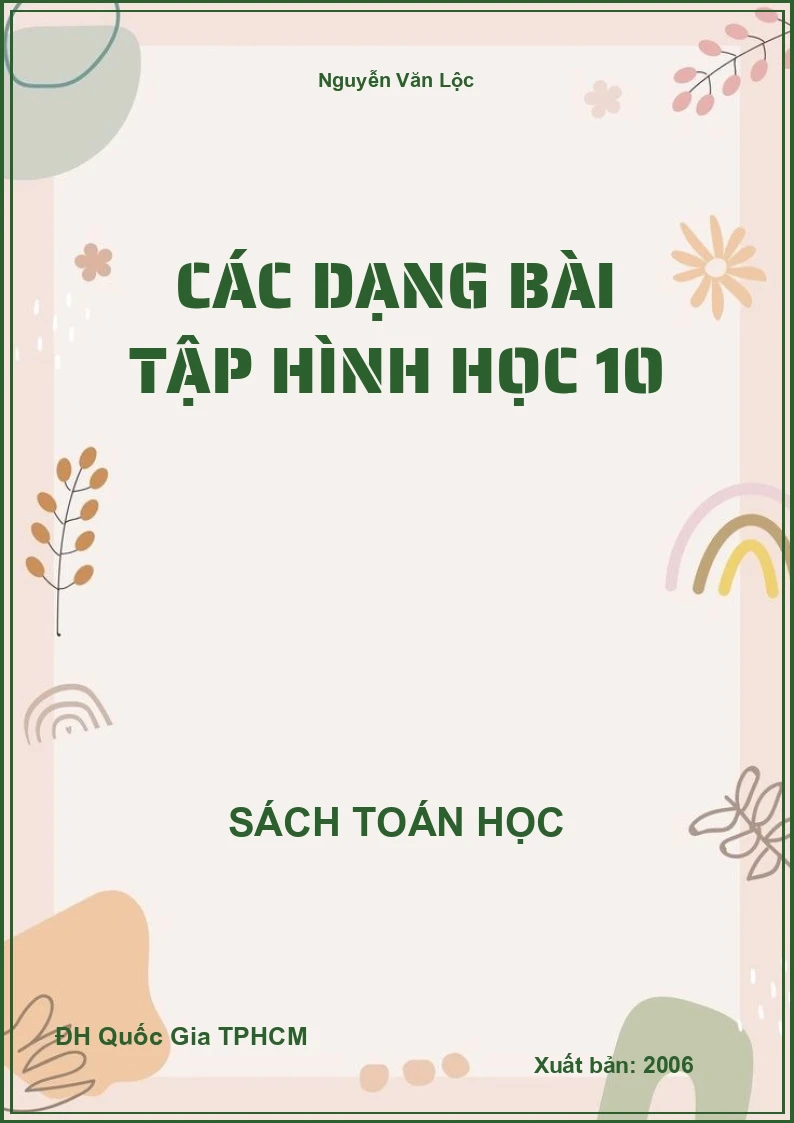 Các dạng bài tập Hình học 10