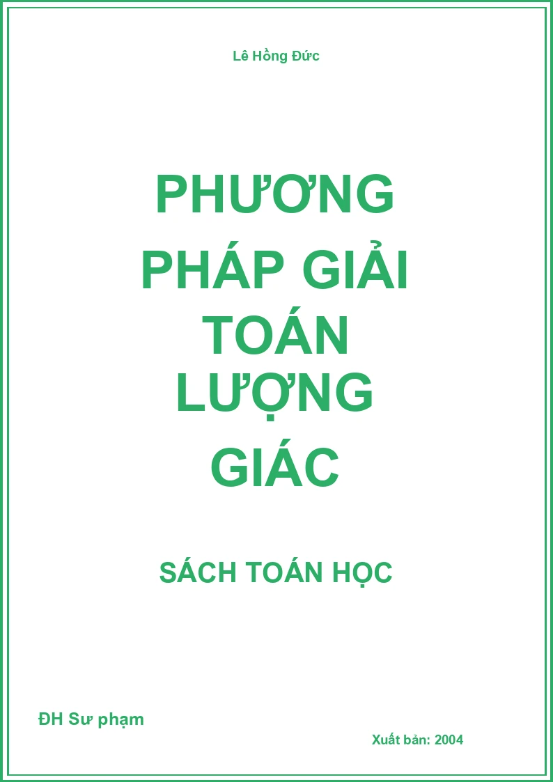 Phương pháp giải toán Lượng giác