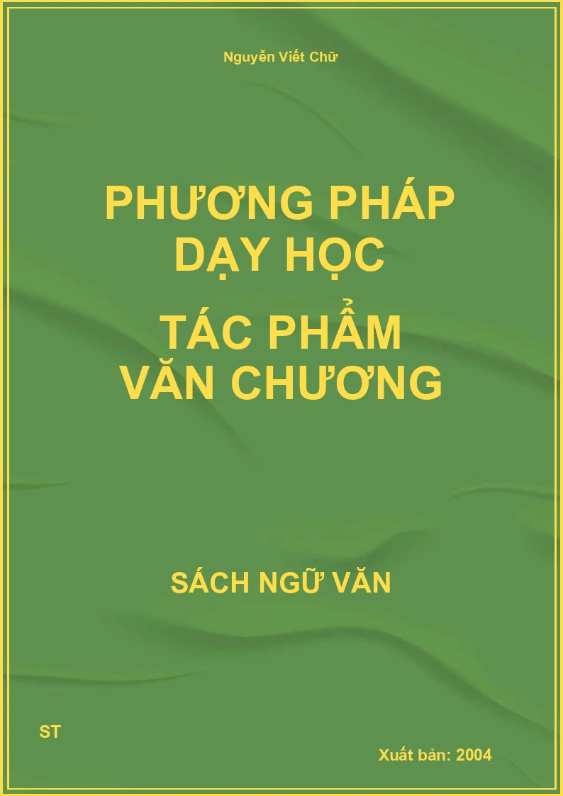 Phương pháp dạy học tác phẩm văn chương