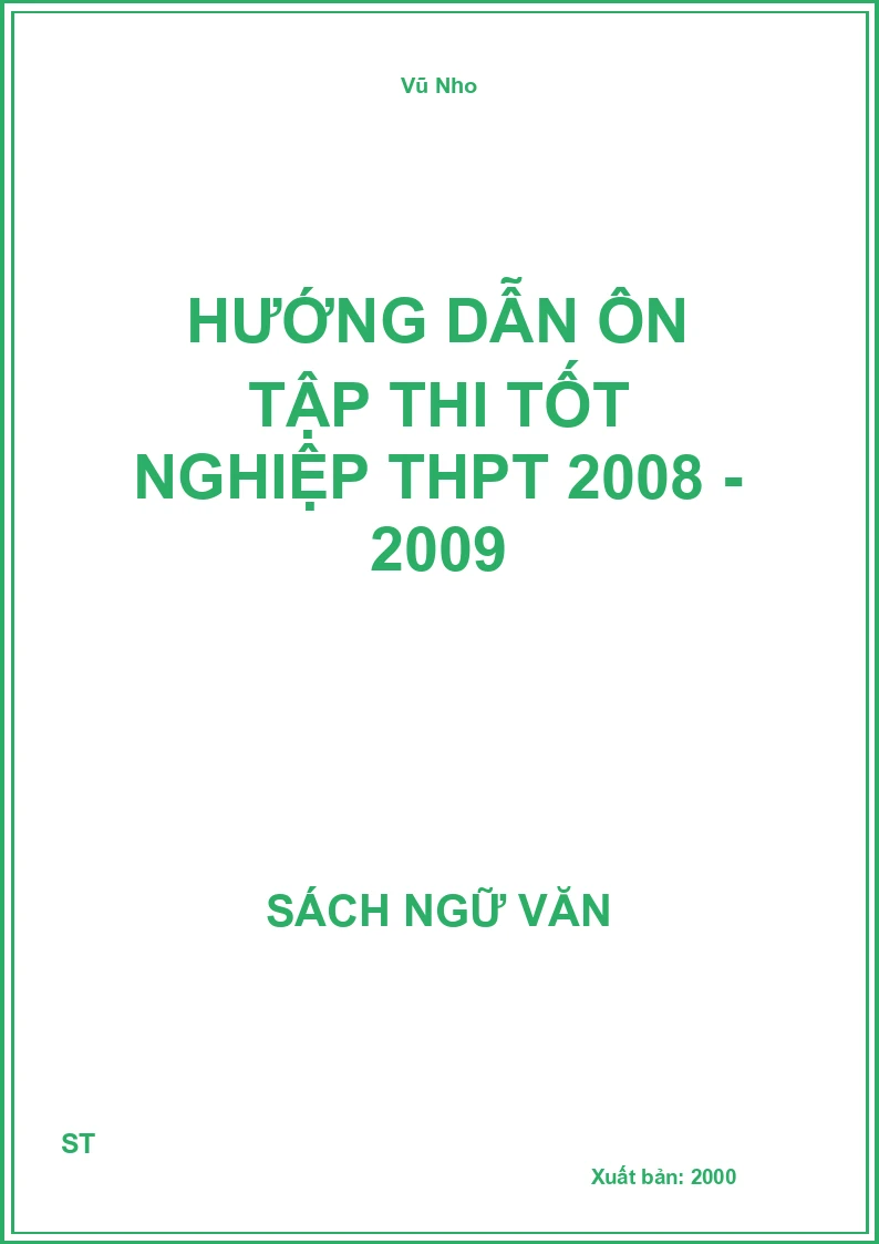 Hướng dẫn ôn tập thi tốt nghiệp THPT 2008 - 2009