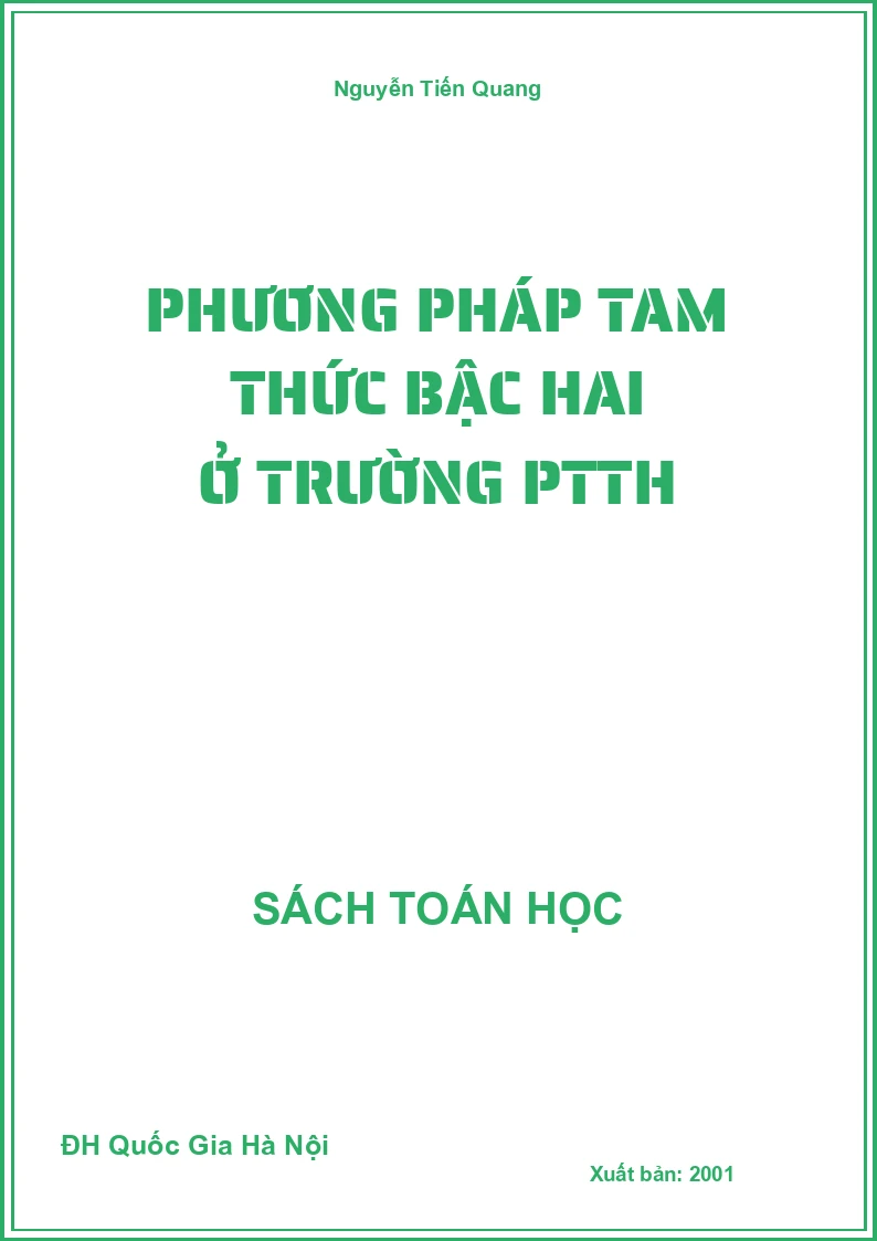 Phương pháp tam thức bậc hai ở trường PTTH