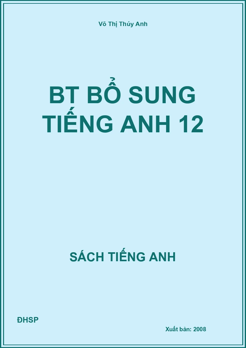 BT bổ sung Tiếng Anh 12
