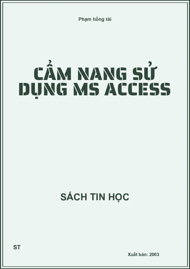 Cẩm nang sử dụng MS Access