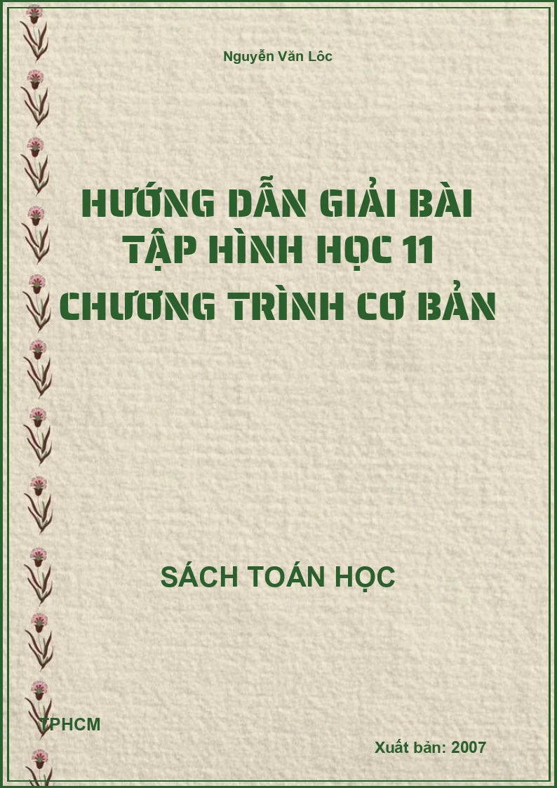 Hướng dẫn giải bài tập hình học 11 chương trình cơ bản
