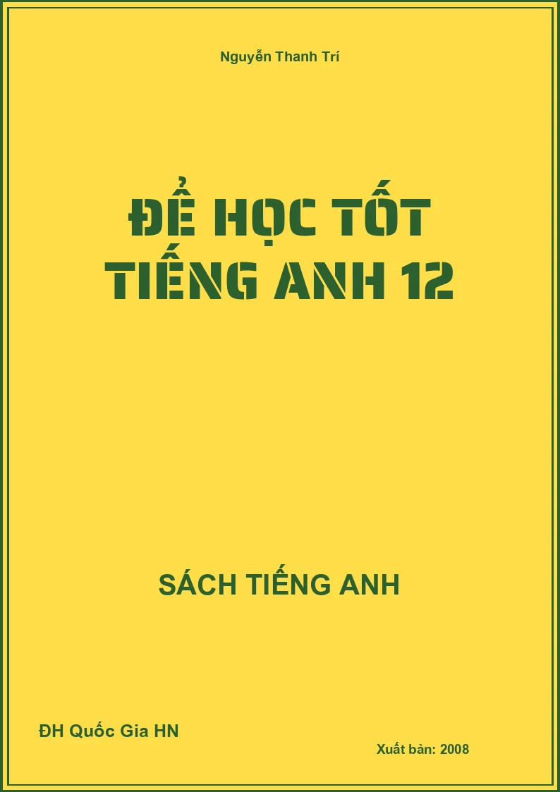 Để học tốt Tiếng Anh 12