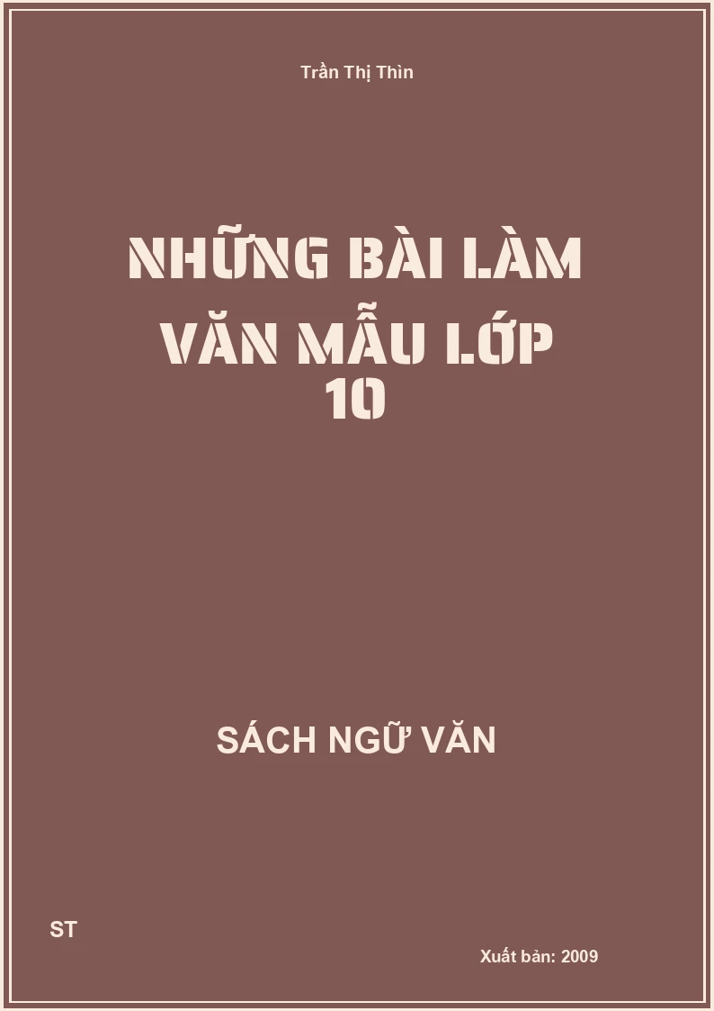 Những bài làm văn mẫu lớp 10