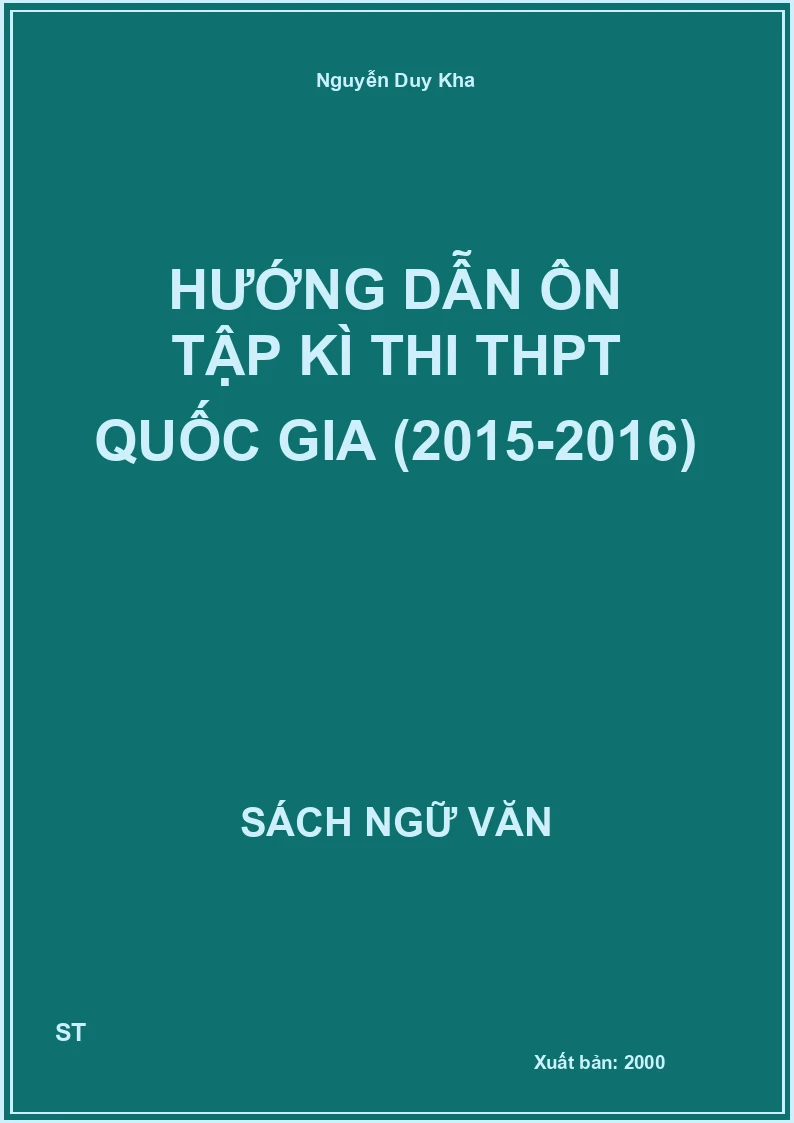 Hướng dẫn ôn tập kì thi THPT Quốc gia (2015-2016)