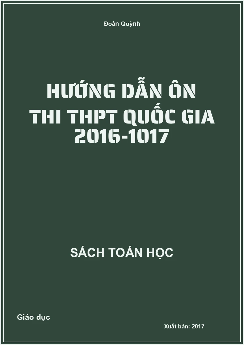 Hướng dẫn ôn thi THPT quốc gia 2016-1017