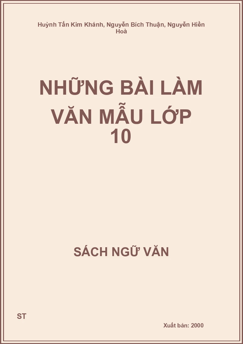 Những bài làm văn mẫu lớp 10