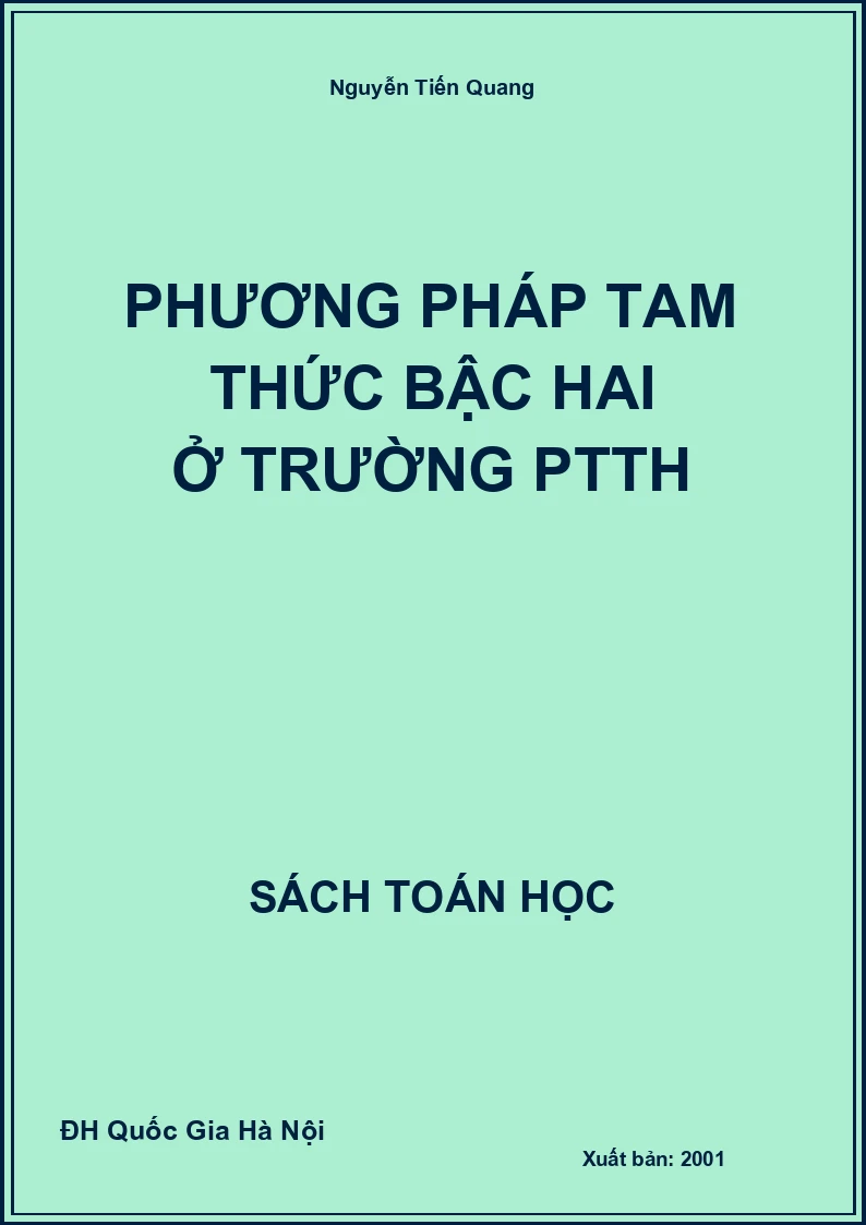 Phương pháp tam thức bậc hai ở trường PTTH