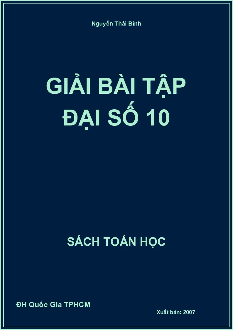 Giải Bài tập Đại số 10