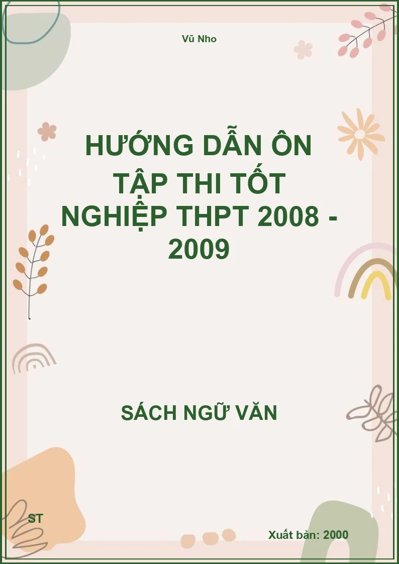 Hướng dẫn ôn tập thi tốt nghiệp THPT 2008 - 2009