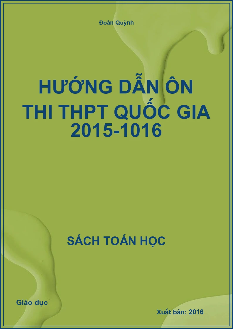 Hướng dẫn ôn thi THPT quốc gia 2015-1016