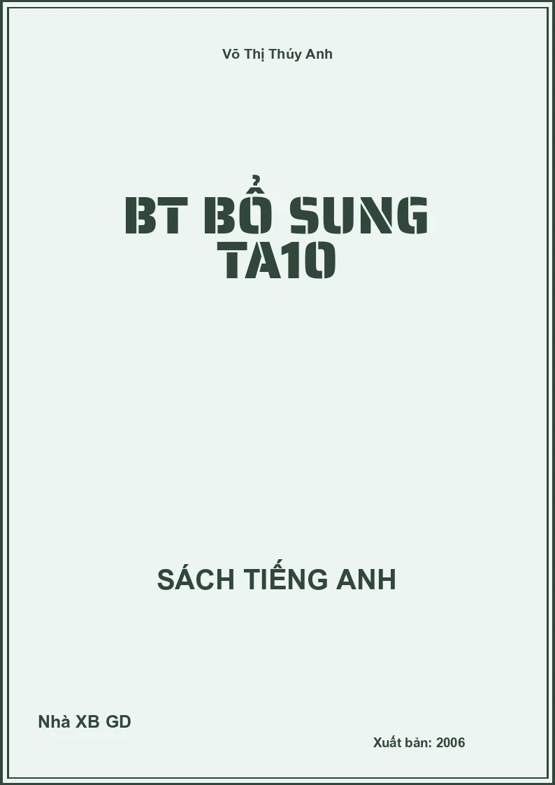 BT bổ sung TA10