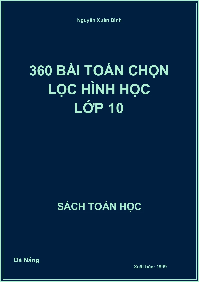 360 bài toán chọn lọc hình học lớp 10