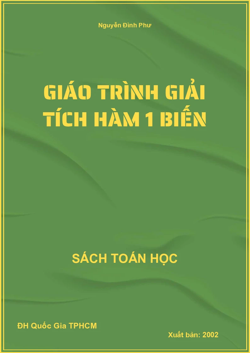 Giáo trình Giải tích Hàm 1 biến