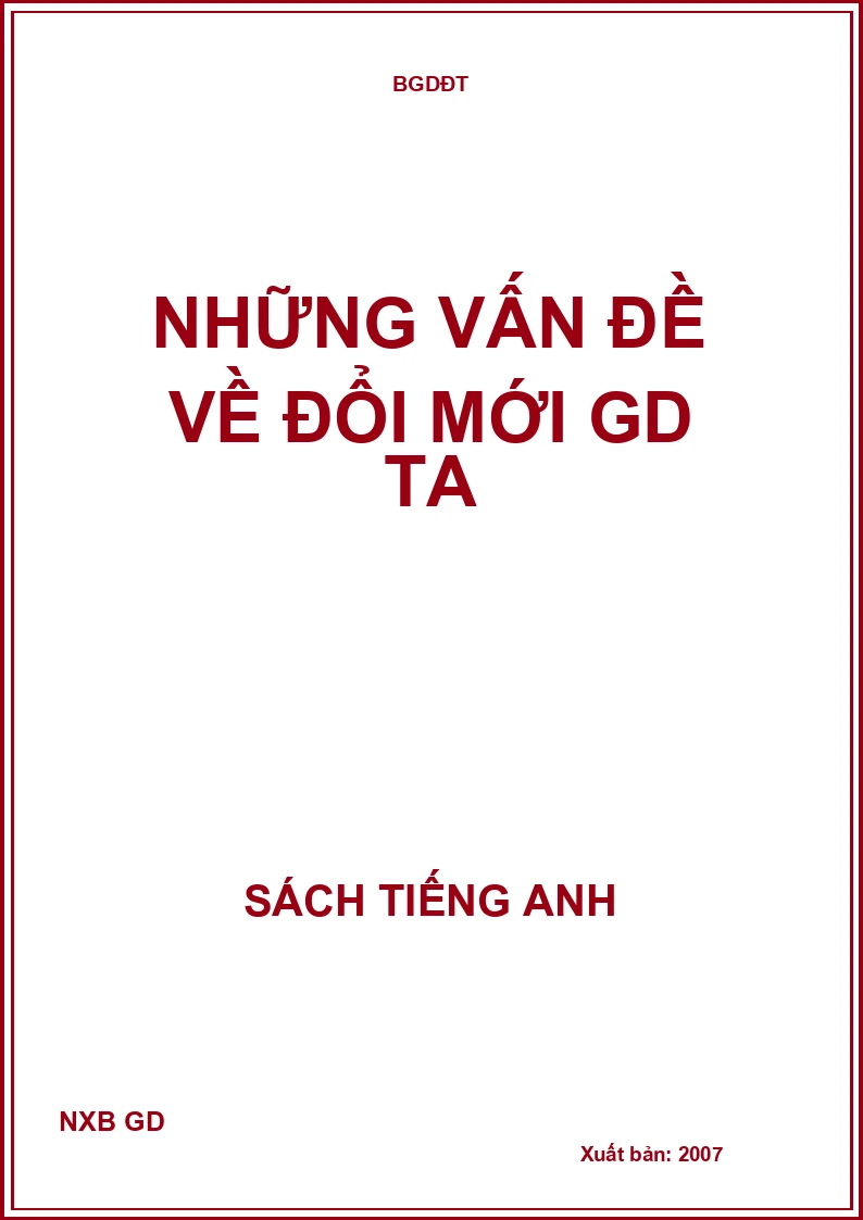 Những vấn đề về đổi mới GD TA