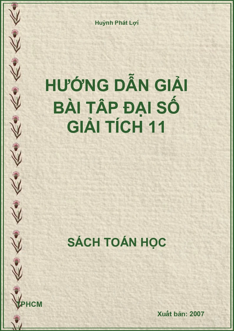 Hướng dẫn giải bài tập đại số giải tích 11