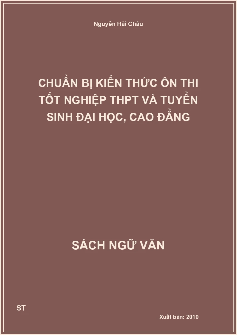 Chuẩn bị kiến thức ôn thi tốt nghiệp THPT và tuyển sinh đại học, cao đẳng