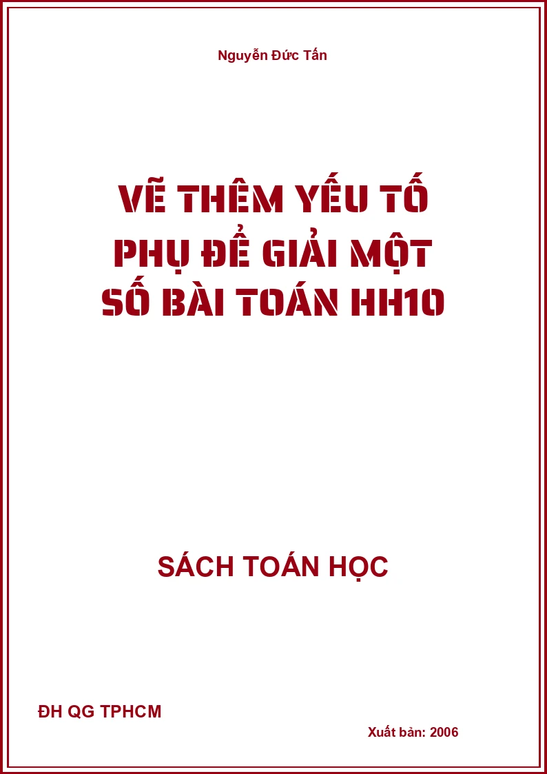 Vẽ thêm yếu tố phụ để giải một số bài toán HH10