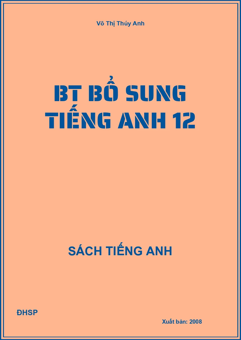 BT bổ sung Tiếng Anh 12