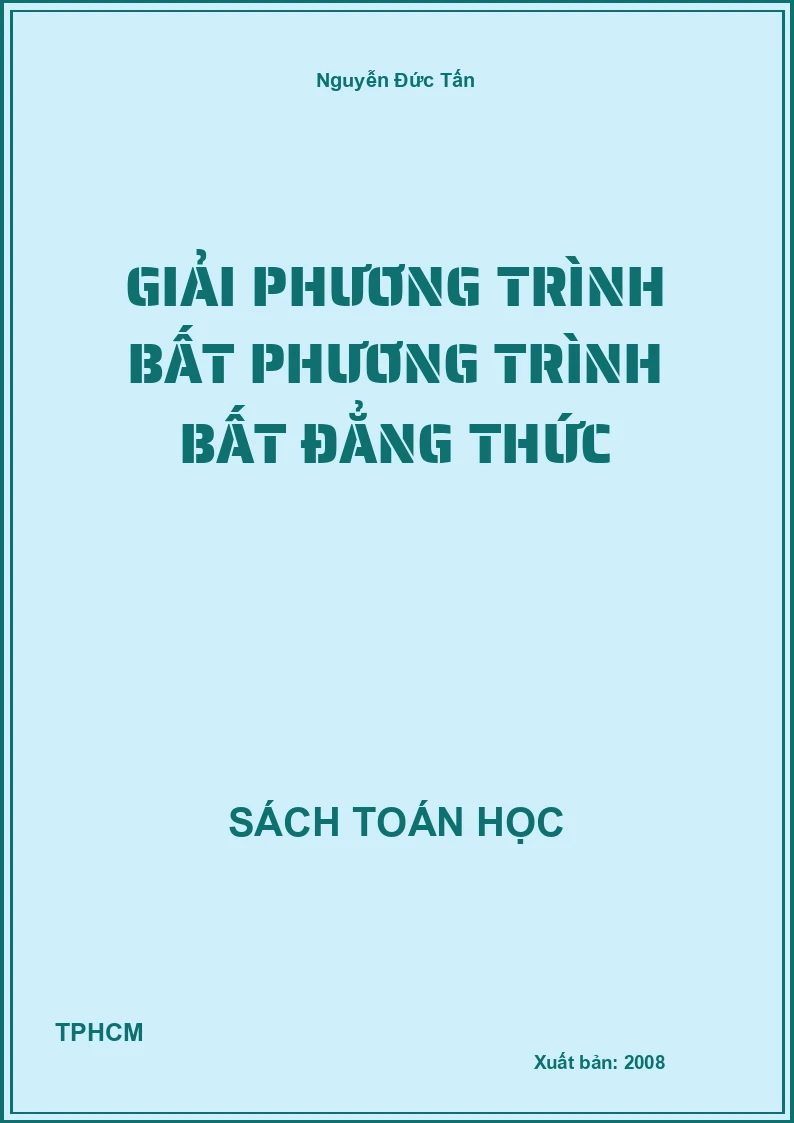 Giải phương trình bất phương trình bất đẳng thức
